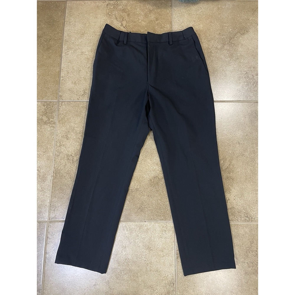 H&M Men's Black Slim Fit Sz 30 x 25 Stretch Dress Pants Flat Front Straight Leg
